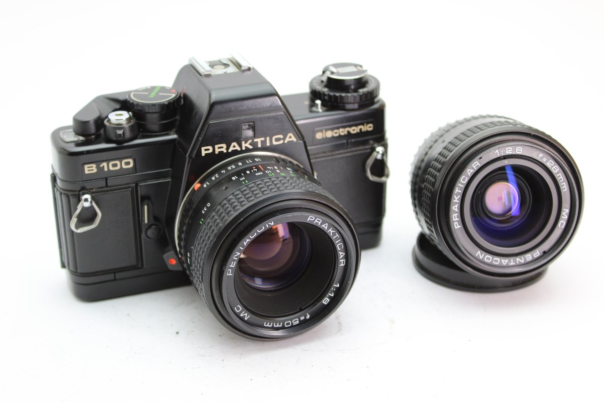 Praktica B100 Electronic + 50mm f1.8 + 28mm f2.8 (#2676) - Praktica