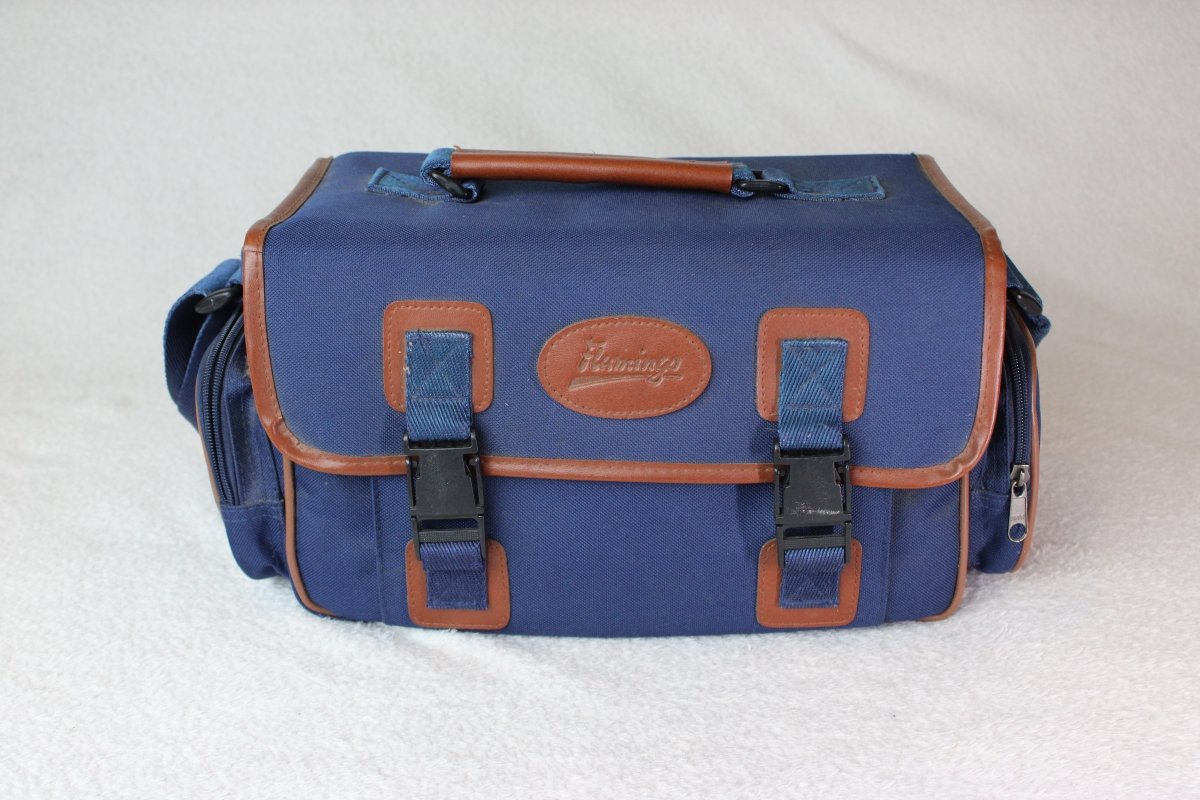 Vintage Flamingo Blue Camera Bag - Flamingo