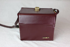 Vintage Minolta Red/Brown Leather Camera Bag - Minolta